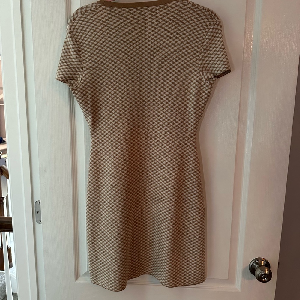 Theory Tan Checkered Mini Dress
